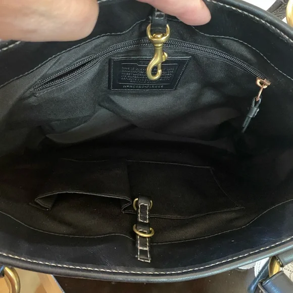 Coach Vintage Legacy 65th Anniversary Gigi turnlock tote bag,brown,black leather - Picture 11 of 16